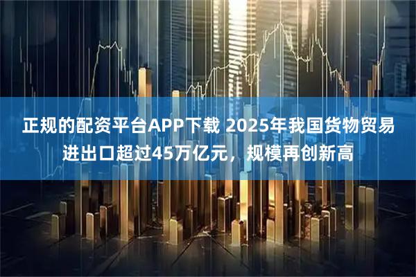 正规的配资平台APP下载 2025年我国货物贸易进出口超过45万亿元，规模再创新高